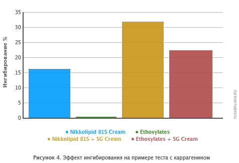Эффект ингибирования на примере теста с каррагенином